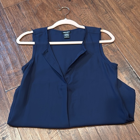 Small STOOSH Deep Blue V-Neck Tank Top - Picture 6 of 8